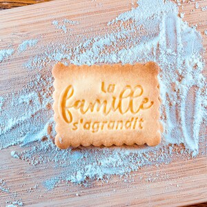 Emporte Pièce Biscuits La Famille S'Agrandit, Biscuits Personnalisés, Annonce Grossesse Bébé image 2