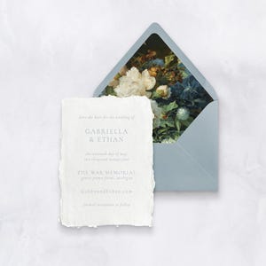 Stampa tipografica Save the Date Santorini, elegante stampa in lamina d'oro, carta fatta a mano, inviti formali semi-personalizzati
