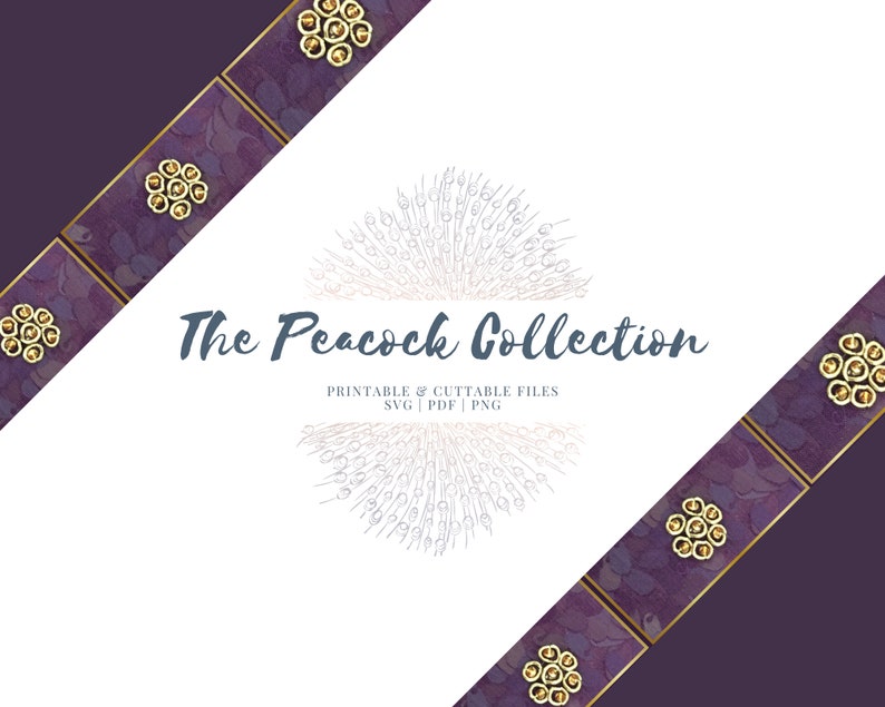 Peacock Collection Printable and Cuttable Files SVG PNG and PDF