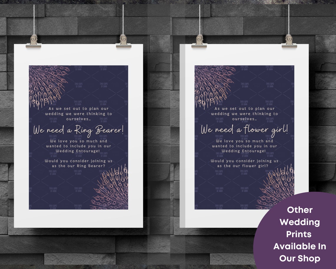 Will You Be Our Ring Bearer Printable Two Printable PDF Templates Plus PNG Version Wedding ...