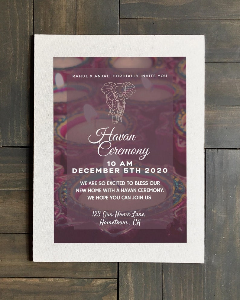 Printed Havan Invitation