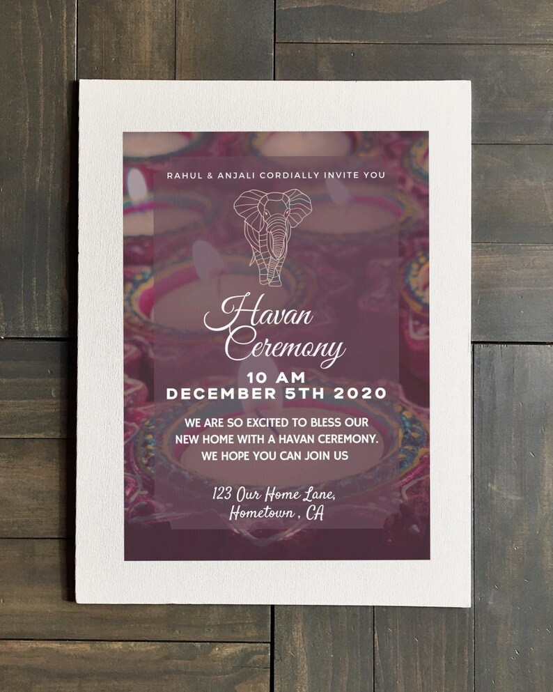 Printed Havan Invitation