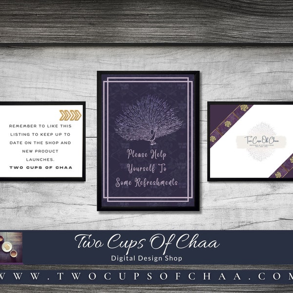 Peacock Wedding Signage - Sign Our Guest Book - Printable Sign PNG and PDF BUNDLE | Wedding & Event Hack | Wedding and Event Printable Signs