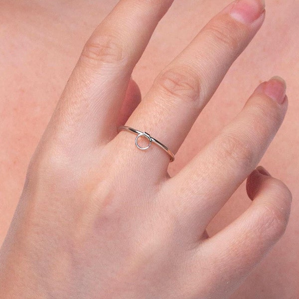 Silver Discreet Day Collar Ring | Eternity Ring | Anxiety Ring Fidget Ring Sub Jewelry