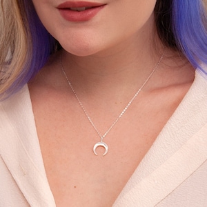 Handmade Moon Necklace | Dainty Crescent Moon Necklace | Moon Phase Necklace | Upside Down Moon Necklace | Half Moon Necklace
