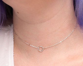 Discreet Day Collar Dainty Eternity Collar in Sterling Silver