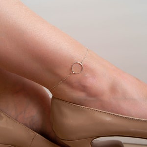 Discreet Day Collar Anklet: Sterling Silver O Ring Anklet