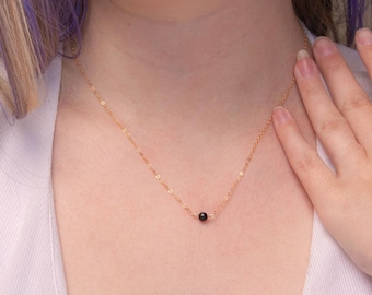 Black Tourmaline Necklace | Empath Protection Necklace | Healing Crystal Necklace Dainty Crystal Necklace Grounding Jewelry