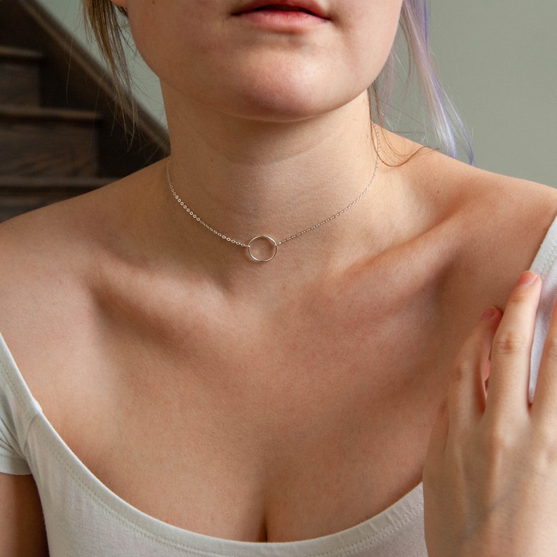 Sterling Silver Discreet Day Collar Eternity Collar Silver O Etsy