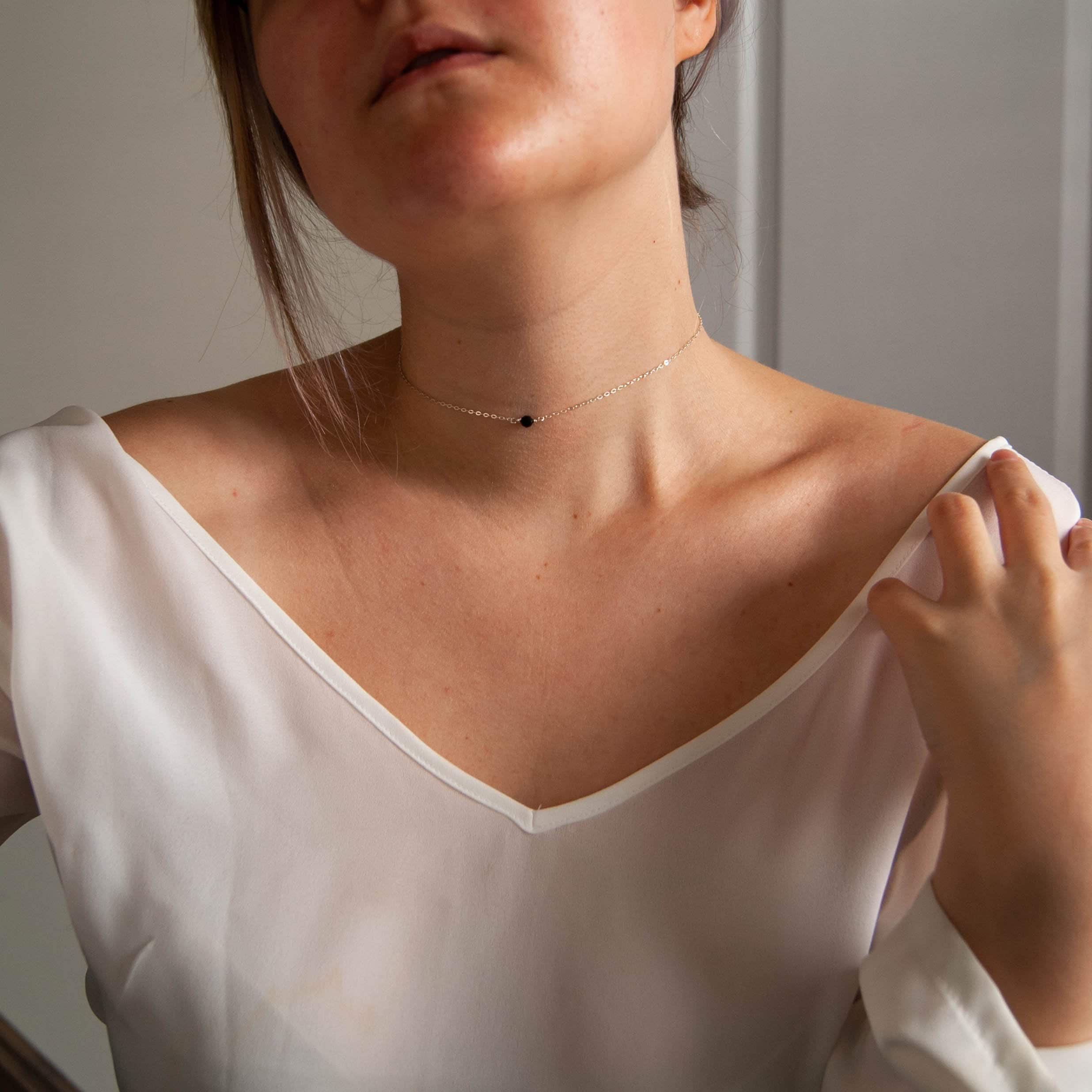 Black Tourmaline Necklace Choker | Empath Protection Necklace | Heali…