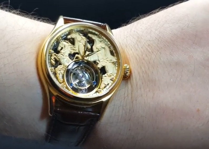 Tourbillon Celebrity Watch, With 3D Microcarving, Power Dragon Genuine