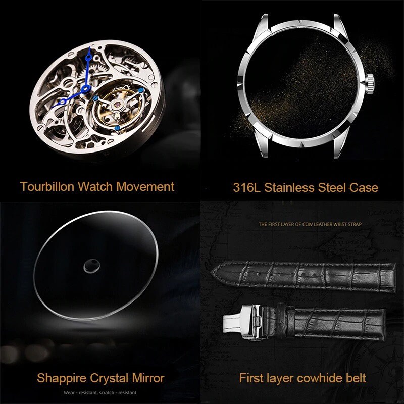 Tourbillon Celebrity Watch, With 3D Microcarving, Power Dragon Genuine