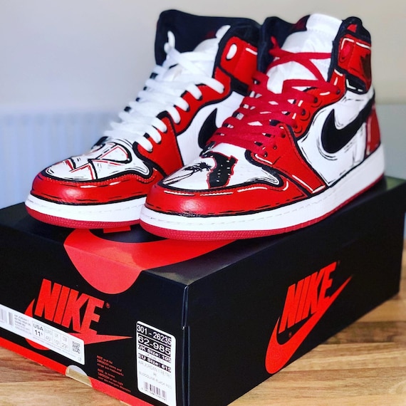 Nike Air Jordan 1 Custom Themed Custom Colour Way Trainers Etsy Nike Air Jordan 1 Custom Themed Custom Colour Way Trainers Etsy