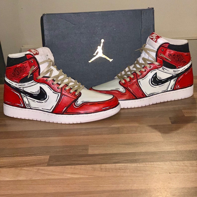 Nike air Jordan 1 Cartoon-style or custom colour-way trainers | Etsy