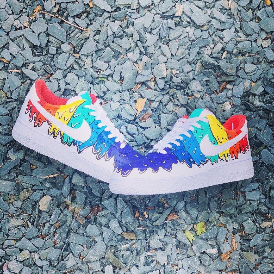 Nike Air Force 1 sneakers sneakers sneakers personalizzate slime drip effetto colore arcobaleno tema - Scarpe alla