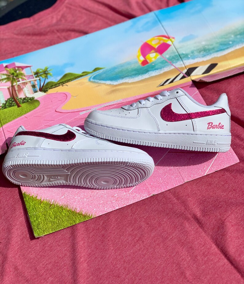 Customised custom handpainted Barbiethemed Nike Air Force 1 Etsy Customised custom handpainted Barbiethemed Nike Air Force 1 Etsy