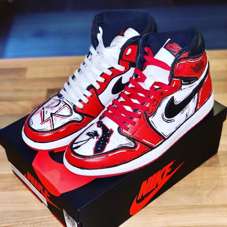 Nike air Jordan 1 Cartoon-style or custom colour-way ...