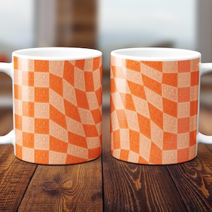 Retro Geometric Ceramic Mug: Political Statement Coffee Cup