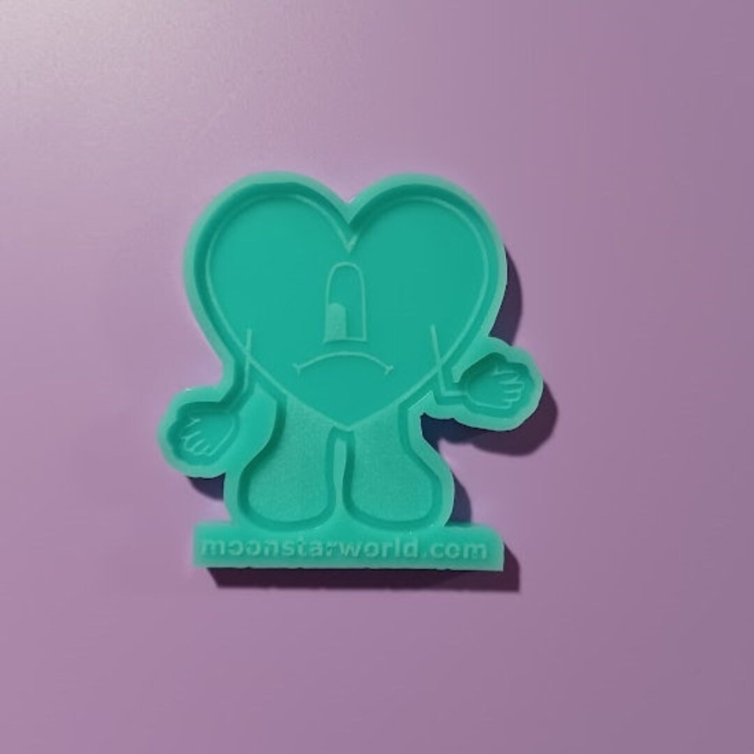 Bad Bunny Heart Mold Grippy/ Badge Reel Etsy