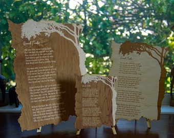 Engraved Maple poem - Custom love letter - Personalized Wood Plaque - Poem Print Gift for Her