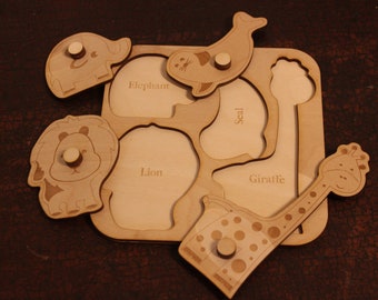 Animal Shape Puzzle - wood toy