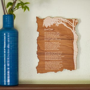 Decoración de pared personalizada / Poema personalizado grabado: recuerdo único hecho a mano, perfecto para regalar y decorar el hogar