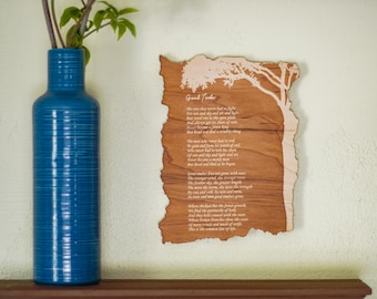 Engraved Wood Poem: Custom Wall Decor, Personalized Keepsake