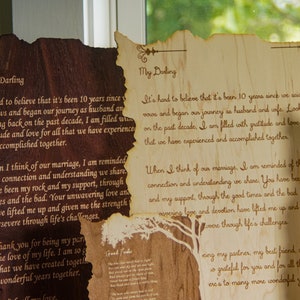 Carta de amor personalizada en madera de caoba: idea de regalo romántico