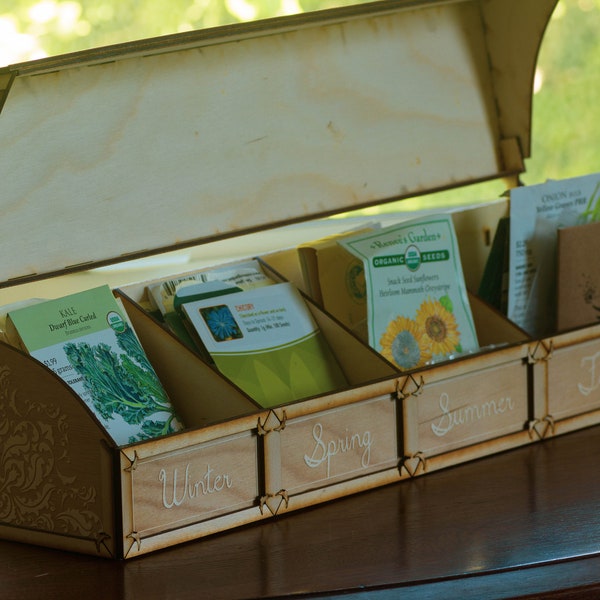 Custom Seed Organizer Box | Personalized Garden Rack | Cottage Core Decor