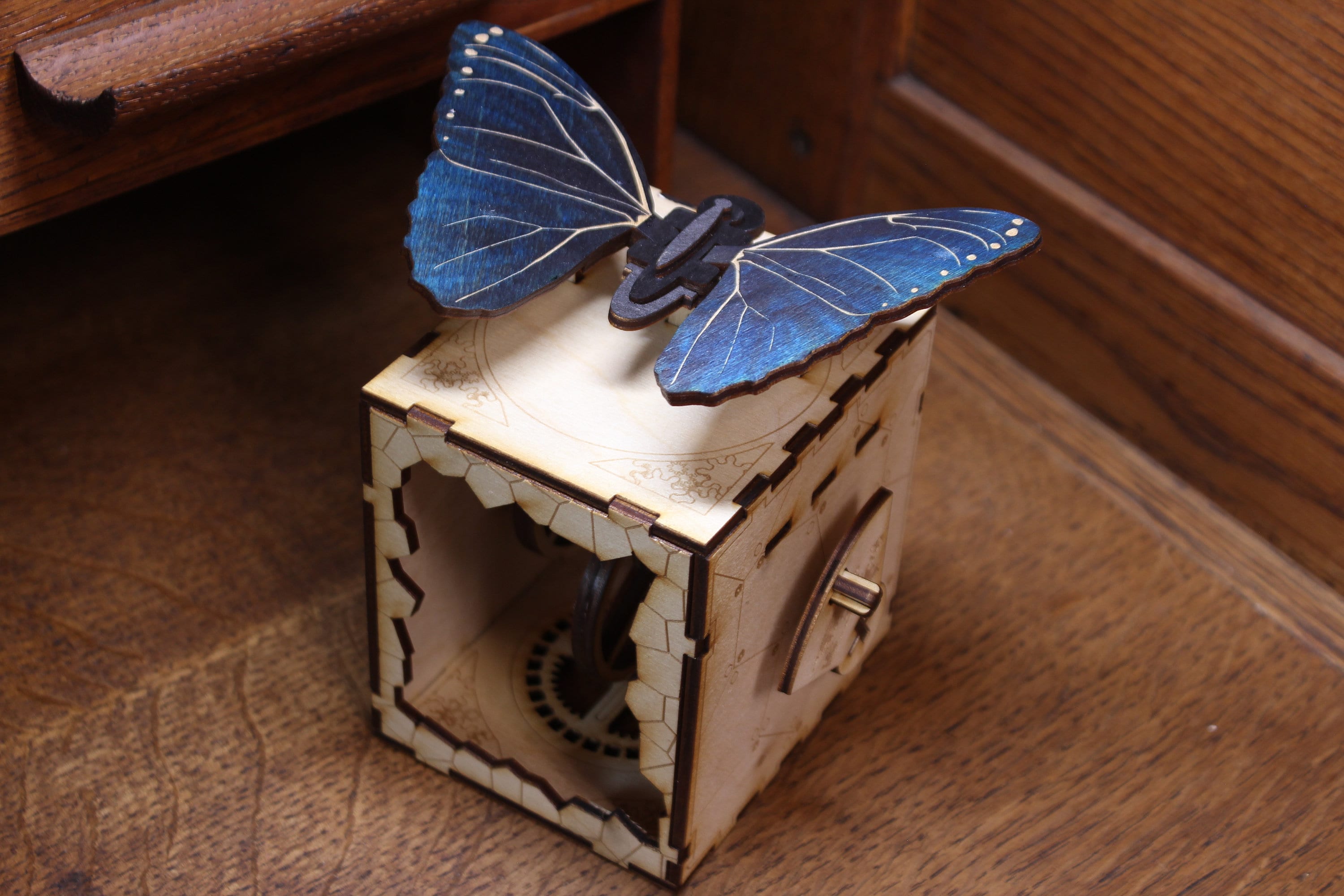 Blue Morpho Butterfly Automata. Wooden Mechanism Operated Etsy