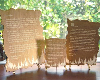 Engraved Wood Poem Plaque - Personalized Anniversary Gift