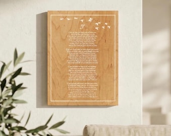 Engraved 'If' Poem Wood Plaque – Rudyard Kipling Literary Wall Art