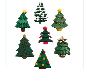 Christmas Trees ~ Christmas Collection Buttons Galore & More Embellishment Buttons Novelty Theme Pack