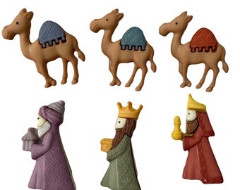 We Three Kings - Christmas Buttons - Shelly's Buttons & More Embellishment Buttons - Novelty Theme Pack - Wise Men
