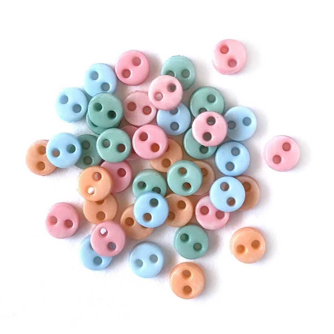 Peek Button Small Loop Pastel Micro - Tiny Round 2-hole Sew Through - Buttons Galore ...