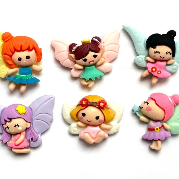 Fairy Babies ~ Let's Get Crafty Flat Back Embellishment Buttons ~ Novelty Buttons Theme Pack