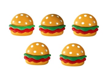 Hamburgers ~ Let's Get Crafty / Shelly's Buttons and More Flat Back Embellishments ~ Novelty Theme Pack
