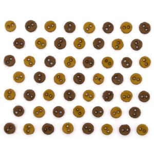 Micro Mini Round Browns ~ Tiny Shapes ~ Dress It Up Embellishment Buttons ~ Jesse James Novelty Buttons Theme Pack