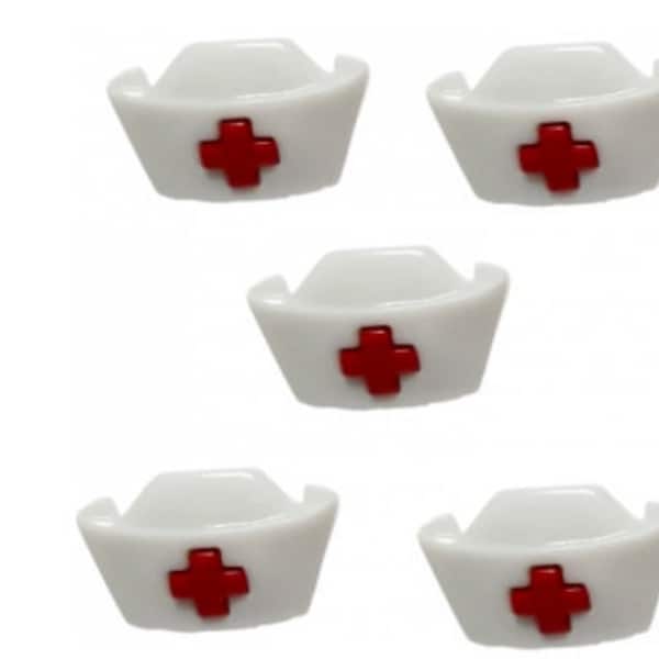 Gorra de enfermera ~ Medicina/Doctor - Botones de Shelly y más botones de adorno exclusivos ~ Paquete temático novedoso