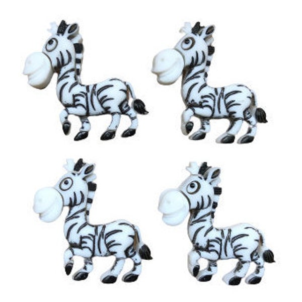 Botones de cebra / Safari divertido ~ Botones decorativos para vestir ~ Paquete temático de botones novedosos de Jesse James