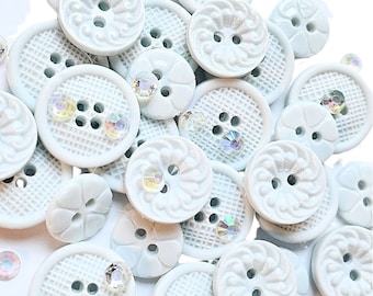 Kaleidoscope Colors: White - Shelly's Buttons & More - Embellishment Buttons ~ Novelty Buttons Theme Pack