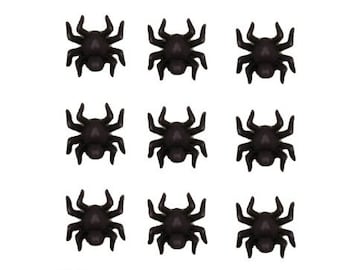 Spiders (9 pieces) ~ Halloween Buttons Galore & More Embellishment Buttons ~ Novelty Buttons Theme Pack ~ Happy Haunting