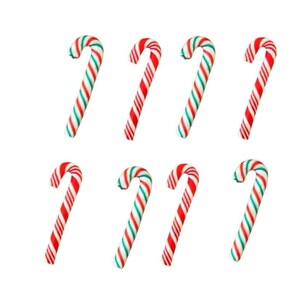 Candy Cane Party Embellishments ~ Shelly's Buttons and More ~ Flat Back Christmas Embellishments ~ Novelty Theme Pack