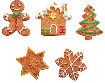 Cookies for Santa Embellishment Set ~ Shelly's Buttons and More ~ Flat Back Christmas Embellishments ~ Novelty Theme Pack