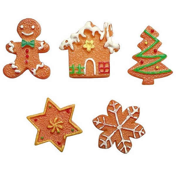 Cookies for Santa Embellishment Set ~ Shelly's Buttons and More ~ Flat Back Christmas Embellishments ~ Novelty Theme Pack