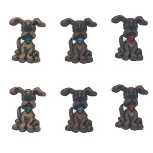 Bandana Puppies ~ Dress It Up Embellishments ~ Jesse James Novelty Buttons Theme Pack