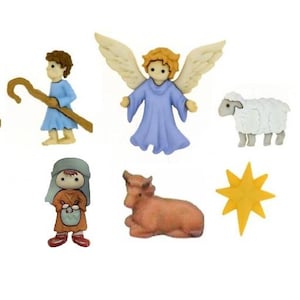 The Good Shepherd ~ Christmas Embellishment Buttons ~ Novelty Buttons Theme Pack