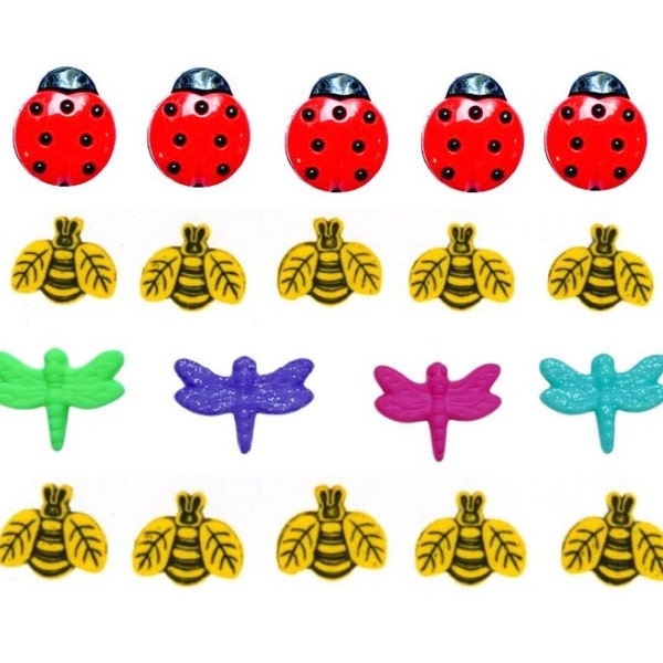 Pequeños bichos ~ Insectos ~ Botones de Shelly y más botones decorativos ~ Paquete temático novedoso