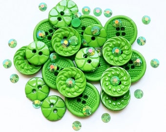 Kaleidoscope Colors: Green ~ St. Patrick's Day ~ Shelly's Buttons & More - Embellishment Buttons ~ Novelty Buttons Theme Pack