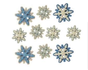 Brrr! Snowflakes ~ Christmas Collection Buttons Galore & More Embellishment Buttons Novelty Theme Pack
